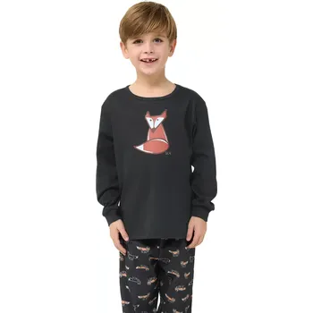 Chlapecké pyžamo Dětské bavlněné pyžamo s liškou Vamp 23625 dark gray velikost 12