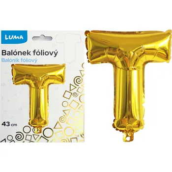 Balónek fóliový Luma "T", zlatý