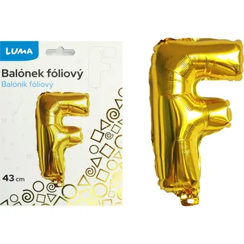 Balónek fóliový Luma "F", zlatý