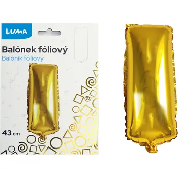 Balónek fóliový Luma "I", zlatý