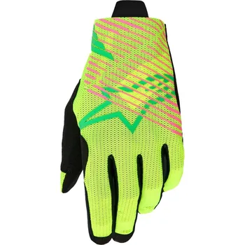 Moto rukavice Rukavice radar pro, alpinestars (zelená/žlutá fluo/růžová fluo, vel. l)