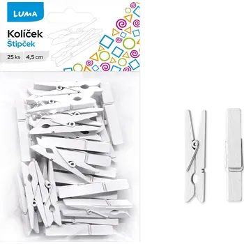 Kolíček Luma 4,5cm bílý, 25ks