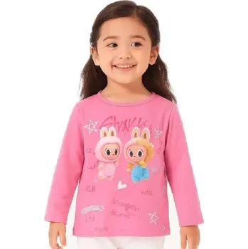 Dívčí tričko KUGO DÍVČÍ TRIČKO S OBRÁZKEM A DLOUHÝM RUKÁVEM 116-146 Barva: Růžová, Velikost: 116