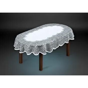 ubrus Žakárový ubrus ANDREAS oválný více rozměrů šedá MyBestHome Rozměr: 160x120 cm