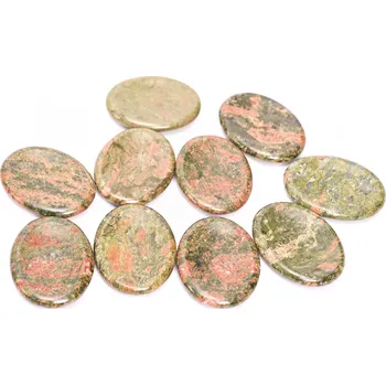 Drahý kámen Magieprirody.cz Masážní kámen Unakit hmatka 45x35 mm #ZM41