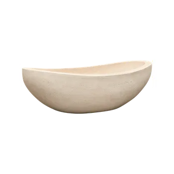 Květináč Polystone Plain Boat Natural Beige (68x33x18cm)