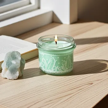 vonný vosk SCHMINKA Vonná sójová svíčka s krystalem - Amazonit