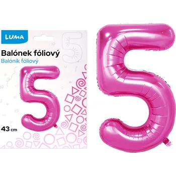 Balónek Balónek fóliový Luma č.5, 43cm, růžový