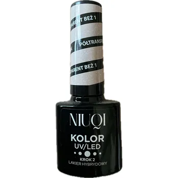Přípravek na nehty HYBRIDNÍ LAK 5ml NIUQI GLAM LOOK POLOPRŮHLEDNÝ BÉŽOVÝ 1