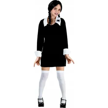 Karnevalový kostým Gotický Kostým Šaty Wednesday (Středa) pro studentku, velikost 130-140, na Halloween