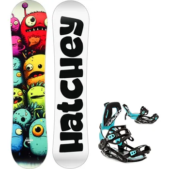 Snowboard Dětský Snowboard komplet Hatchey Loony + vázání RAVEN Fastec FT360 Mint Velikost: 115 cm, Velikost vázání: M