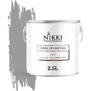 barva na kov Barva antikorozní barva na kov NIKKI 2,5 l ŠEDÁ SIGNÁLNÍ RAL 7004 VYSOKÝ lesk