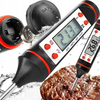 Kuchyňský teploměr Teploměr Sisano Termometr elektroniczny do miesa kuchenny černý