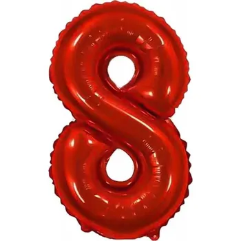 Balónek Fóliový balónek 80 cm ČÍSLICE 8 Červená
