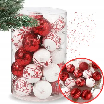 Vánoční dekorace VÁNOČNÍ BAŇKY NEROZBITNÉ VÁNOČNÍ OZDOBY SADA VÁNOČNÍCH OZDOB 30 KS