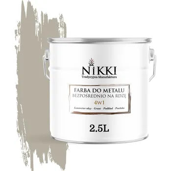barva na kov Barva antikorozní barva na kov NIKKI 2,5 l ŠEDOBÉŽOVÁ RAL 7032 VYSOKÝ lesk