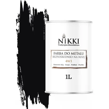 barva na kov Antikorozní akrylová Barva na kov NIKKI 1 l ČERNÁ RAL 9005 matná