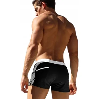 Pánské plavky PÁNSKÉ PLAVKY ŠORTKY BOXERKY POHODLNÉ MODERNÍ SE SÍŤKOU ČERNÉ - XXL