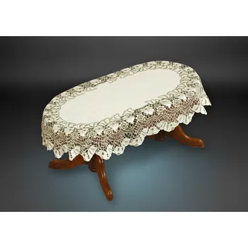 ubrus Žakárový ubrus KOSTA oválný více rozměrů krémová/zlatá MyBestHome Rozměr: 150x100 cm