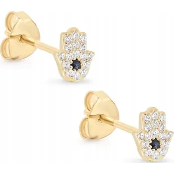 Náušnice Fraise náušnice Ruka Fatimy stříbro S925 pozlacená ruka s цирконами