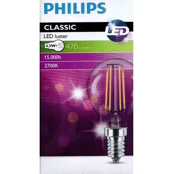 Žárovka Žárovka Philips Classic LED Lustr E14 4,3W 230V