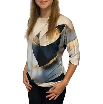 Dámská halenka Halenka Pratto modro-žlutá střih netopýr velikost pratto: 46