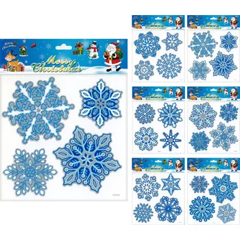 Vánoční dekorace JUNIOR Vánoční fólie na okno 18 x 23 cm - sněhové vločky (mixdesigns) 592521