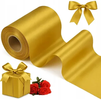 Stuha Saténová stuha 20 m x 10 cm zlatá
