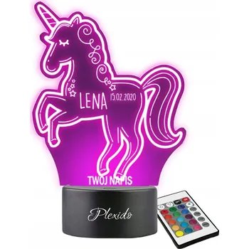 Lampička Noční Lampa 3D LED Metrika Poník s Gravírováním Jména