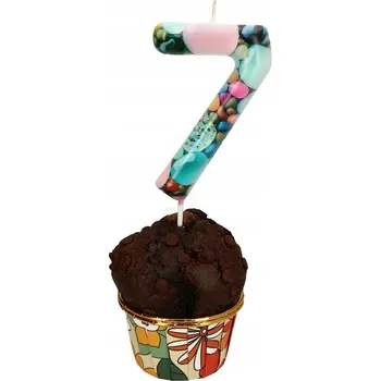 Dortová svíčka NAROZENINOVÁ SVÍČKA 15 CM ČÍSLICE 7 BAREVNÁ