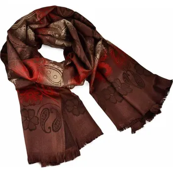 Šála Šála zimní oboustranná - hnědo-oranžová