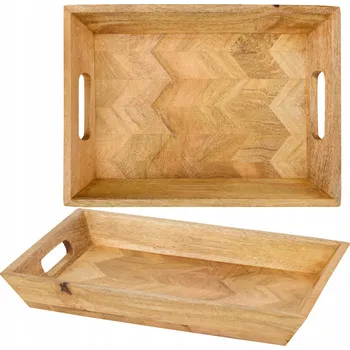 Podnos Mango Dřevěný pro Servírování na Dekorace Kávu Dekorace Rybí Kost