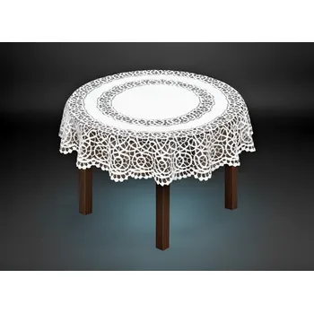 ubrus Žakárový ubrus MUSK bílá Ø 100, 140 cm MyBestHome Rozměr: Ø 100 cm