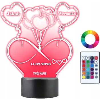 Lampička Dárek soška na Valentýna s gravírováním Plexido