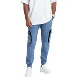 Pánské kalhoty JOGGERY cargo modré V7 OM-PAJO-0135 L