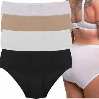 Kalhotky Bavlněné kalhotky Kalhotky Dámské s vysokým pasem, hladké, multipack 3XL