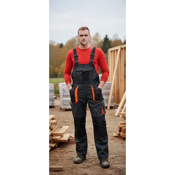 montérky CERVA GROUP Kalhoty EMERTON FLANNEL (zateplená), lacl Velikost 48 černá/oranžová