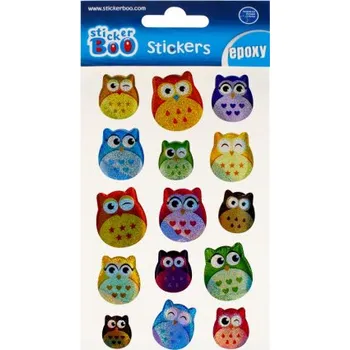 samolepka Samolepky 10x16cm Epoxy Sovy Sticker Boo 493729