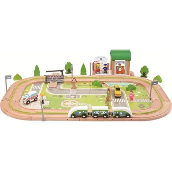 Vláček a vláčkodráha 2Kids Toys Vláčkodráha - Vesnice - 110 dílů