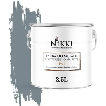 barva na kov Barva antikorozní barva na kov NIKKI 2,5 l VEVERKA ŠEDÁ RAL 7000 satén
