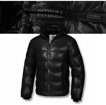 Moto bunda Zimní bunda s kapucí pánská Pit Bull Pepperwood černá vel. L