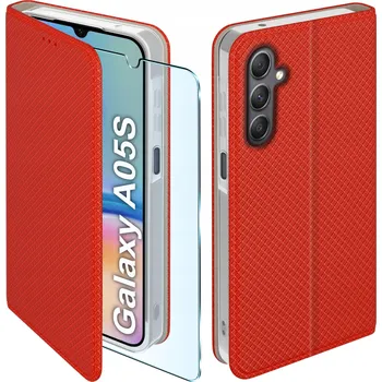 Pouzdro na mobilní telefon Flipové pouzdro KrainaGSM pro Samsung Galaxy A05s červené