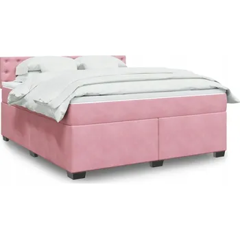 Postel Čalouněná dvoulůžková postel VidaXL 180x200 cm, růžová