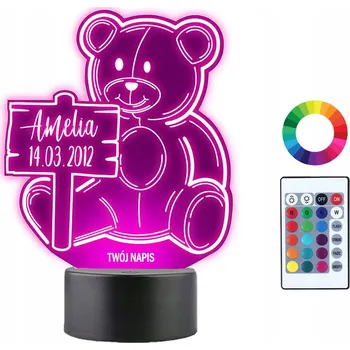 Lampička Noční Lampa 3D LED Metrička pro dítě Gravírování