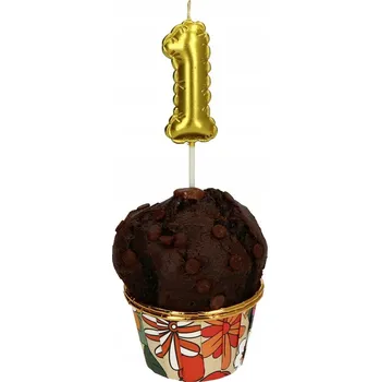 Dortová svíčka Narozeninová svíčka 6 cm ČÍSLICE 1 Zlatá 1 KS