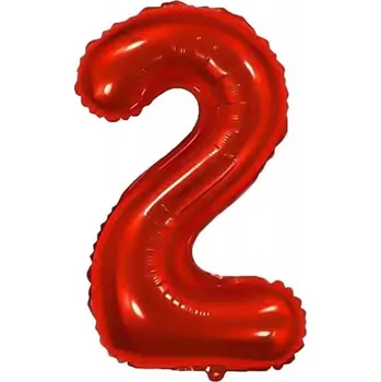 Balónek Fóliový balónek 80 cm ČÍSLICE 2 Červená