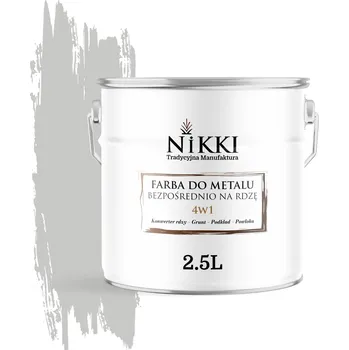 barva na kov Barva antikorozní barva na kov NIKKI 2,5 l ŠEDÁ MLÉČNÁ RAL 7047 satén