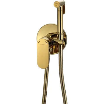 Vodovodní baterie Mexen Milo podomítková bidetová baterie se sadou pevného bodu, zlatá - 7599350-50 Bidetové baterie