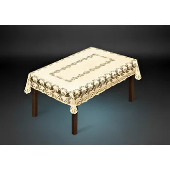 Stolování Žakárový ubrus QUIDO více rozměrů krémová MyBestHome Rozměr: 300x150 cm