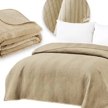 Prostěradlo Přehoz na postel Cotton world velur 200 cm x 220 cm béžový